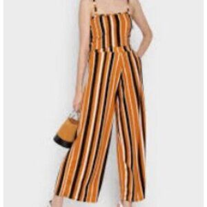 FOREVER 21 NWT Small size orange black white stripes sleeveless jumper